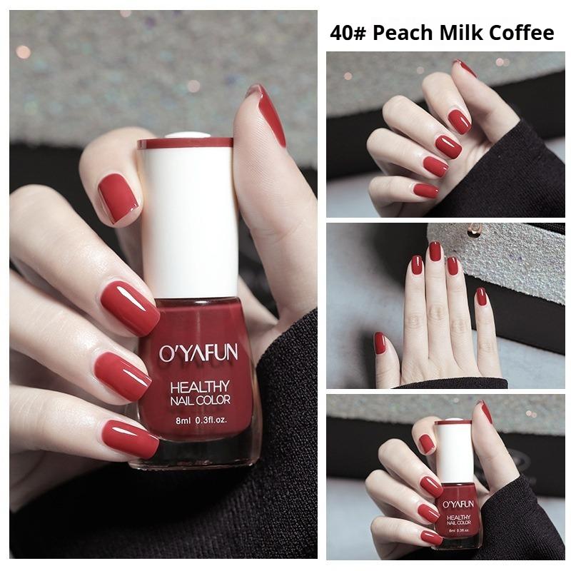 

New Water-based, Long-lasting, Quick-drying, Transparent Nail Polish for Autumn and Winter, Nude Color, Peel-off, No Baking Required. 8ML