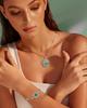 AGVANA Emerald Necklace with May Tree of Life Silver Gift Wrapping Included Women's Birthstone, Motif, Platinum-Plated 925, Amulet, Jewelry,