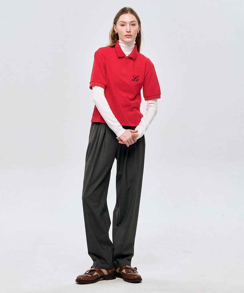 LESONNET Straight Wool Pants Grey