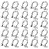 25 Packs 1/4 Inch 304 Stainless Steel D Ring Shackles Set for Outdoor Adventure?Traction Steel Wire and Heavy Duty Construction, Bow Shape, Anchor