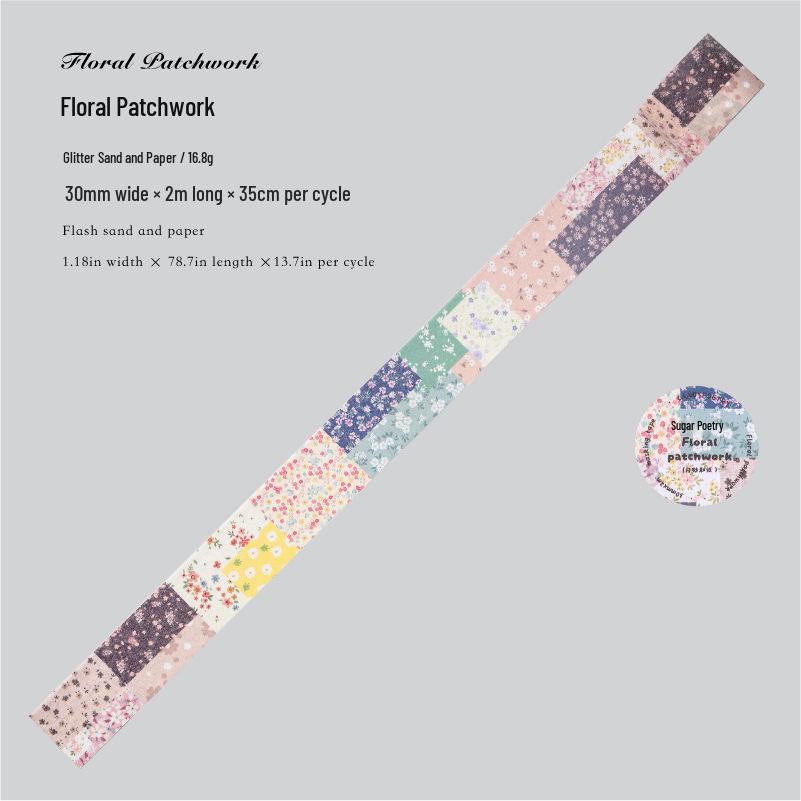 Sugar Poem Patchwork Garden Tape: Retro Floral Plaid for DIY Journal Decoration