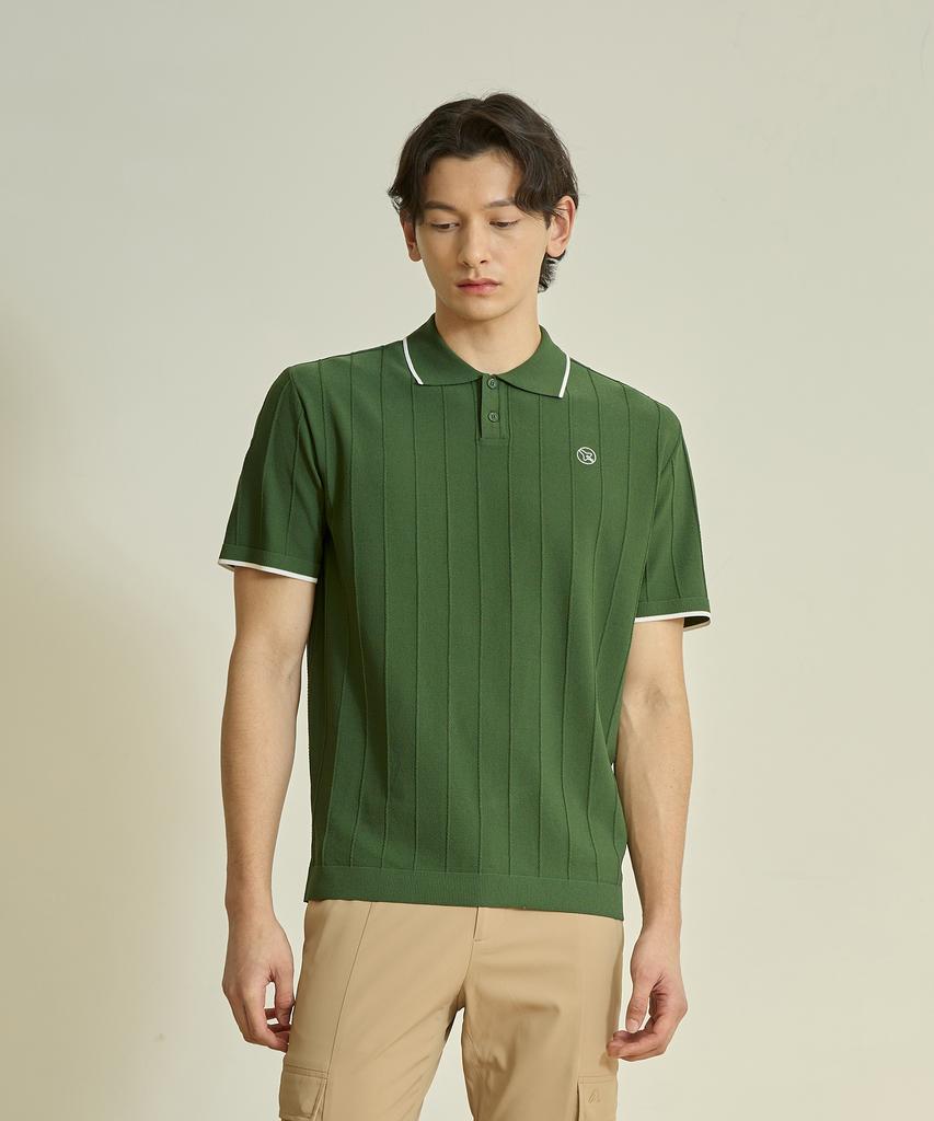 Antomas Mini Cable Knit Polo Men'S - Khaki