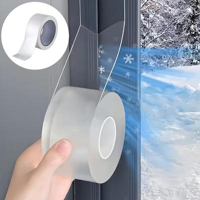 1pc 5mX5cm Window Sealing Tape  Window Clear Weather Stripping Caulk Tape Windproof Weatherproof Window Seal for Window Glass