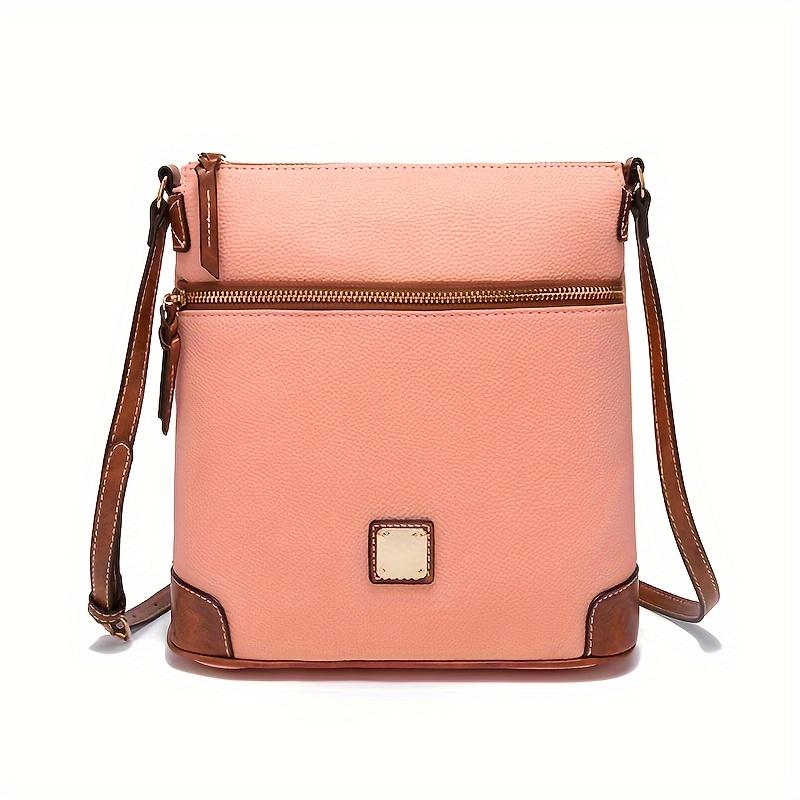 Retro Messenger Bag For Women, Simple Vegan Leather Purse, Classic Style Shoulder Bag