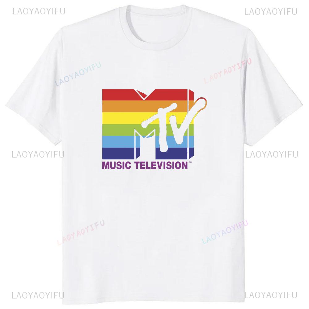 Classic MTV Retro Design Logo Printed Graphic  T-shirt Casual Fashion Streetwear T Shirt Hipster Comfort Breathe  Tshirt