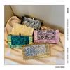 Dinner Bag Retro Splicing Bag Trendy Acrylic Bag Shoulder Messenger Chain Bag Bag