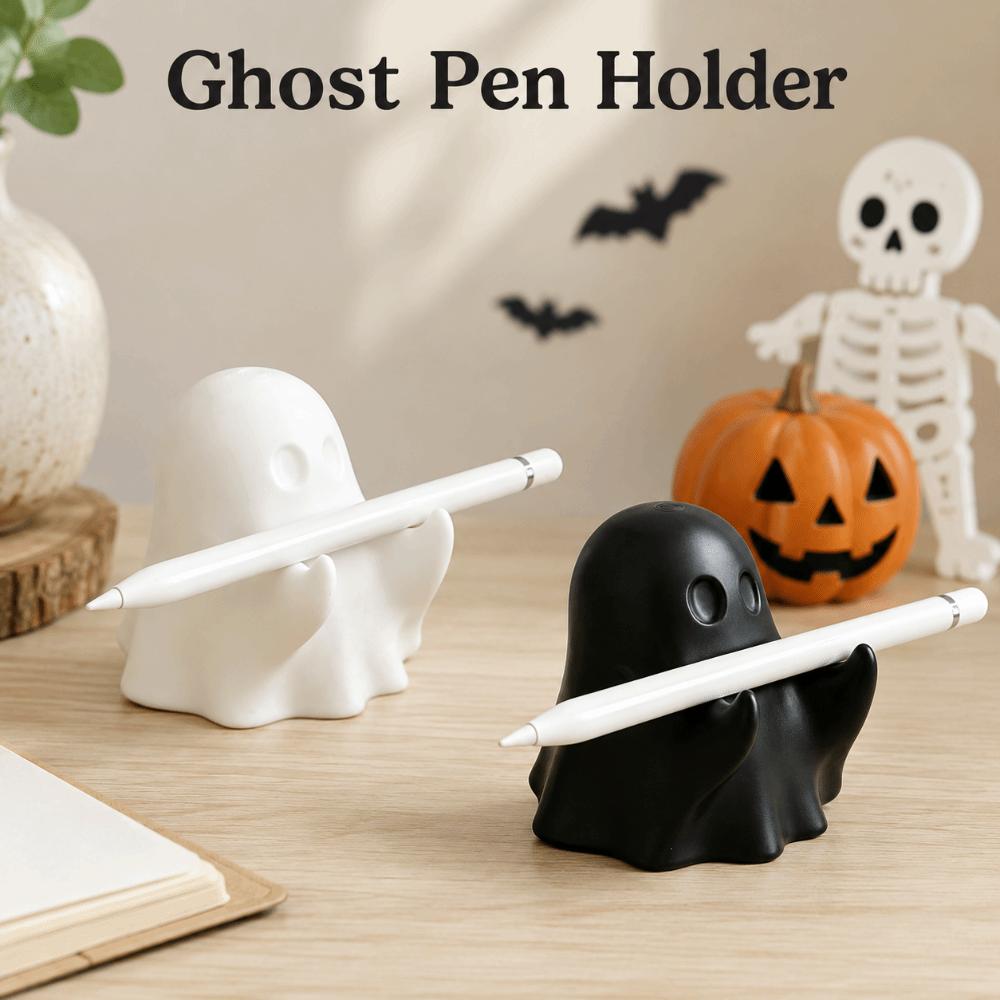Cute Ghost Pen Holder 3D Printed Halloween Table Ornament Halloween Pen Rack Stationery Display