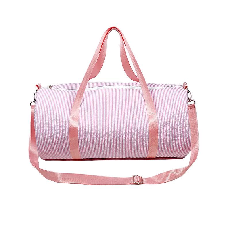 Seersucker Stripe Crossbody & Pillow Handbag - Minimalist, Foldable Travel & Beach Bag