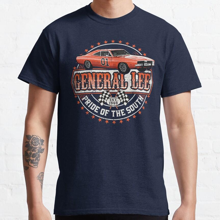 General Lee Pride of The South Vintage 70s Tv The Dukes of Hazzard Graphic T Shirts Mens Large Size Adult Tops S4XL S
