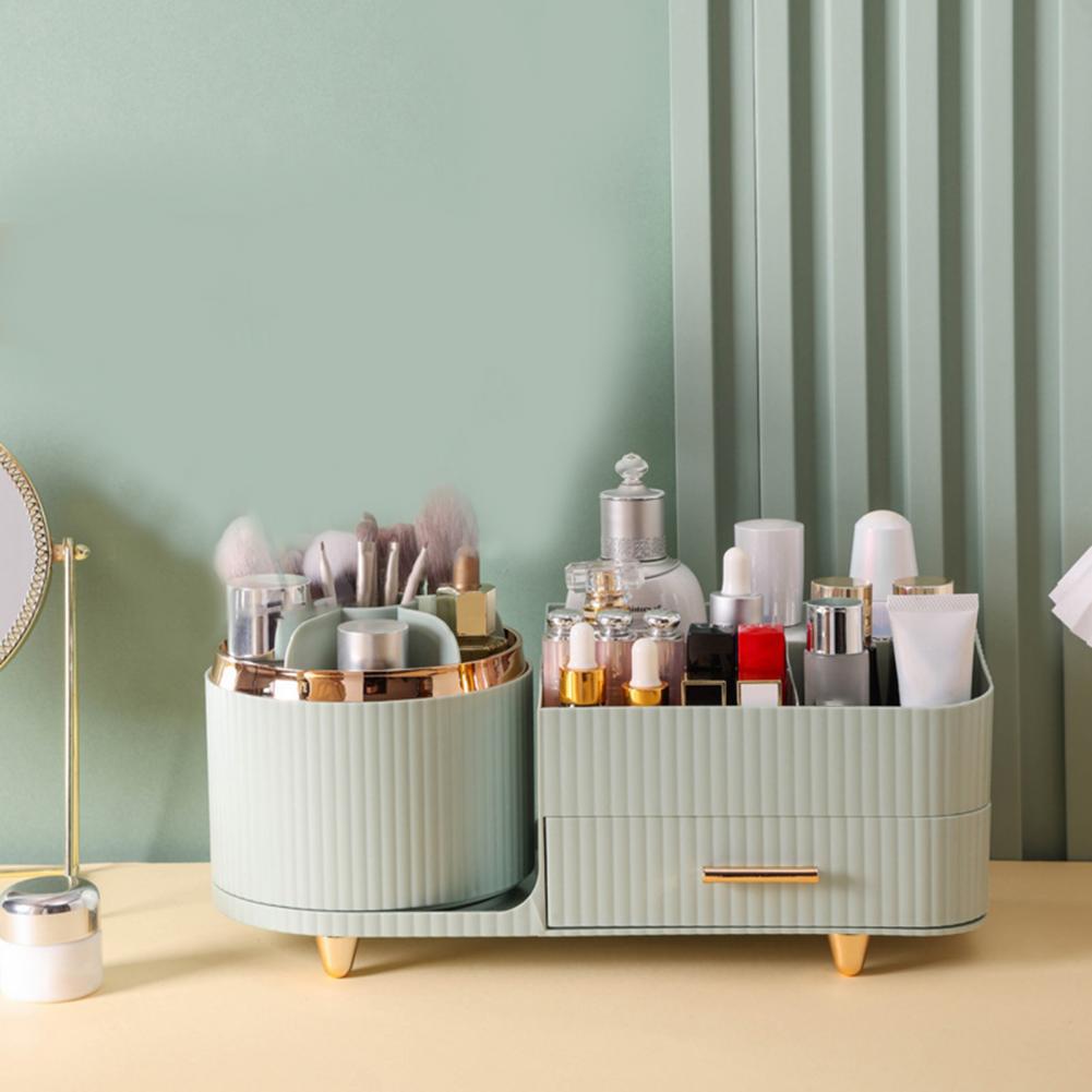 360 Rotating Makeup Rack Makeup Pen Organizer Detachable Cosmetic Storage Rack Large Capacity Carousel Spinning Holder Rack