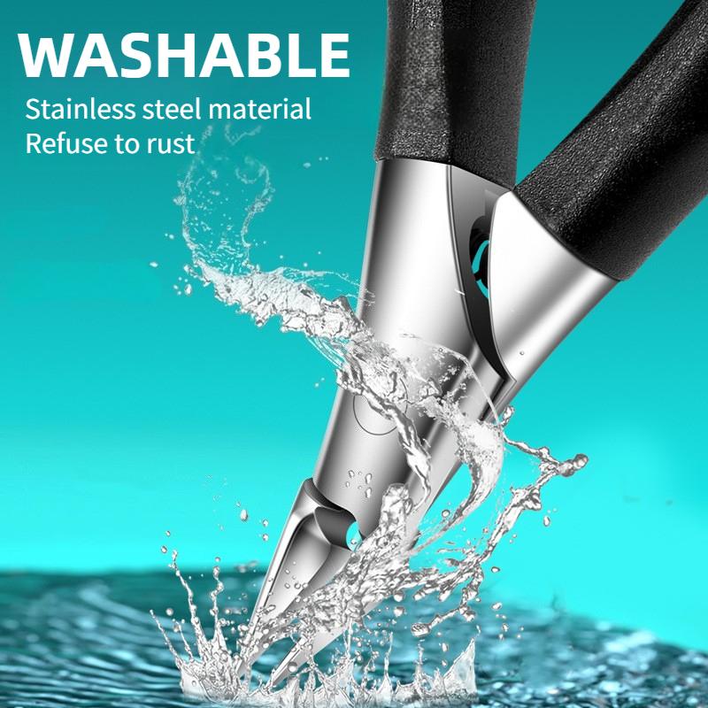 Stainless Steel Ingrown Toenail Clipper - Pointed Precision Blade, Thick and Hard Nail Compatible, Pedicure Tool for Long-Lastin