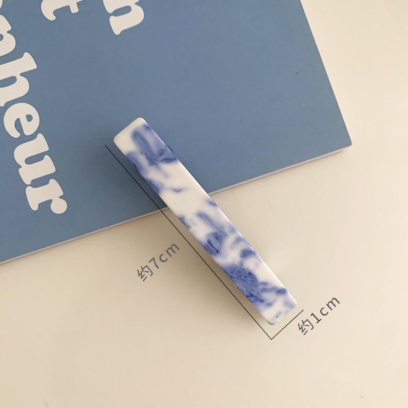 Retro Blue & White Porcelain Pattern Acetate Hair Claw