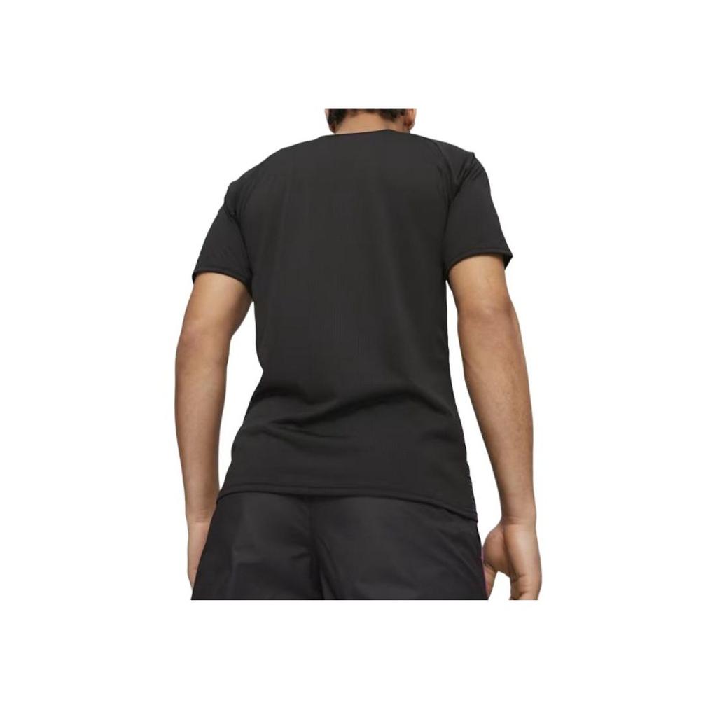 Puma Logo Printed Crew Neck Raglan Short Sleeve T-Shirt Men Tops Black 772231-11