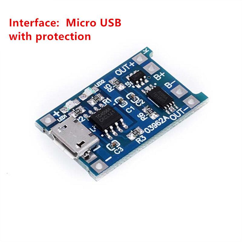 Mini Micro Type-c USB 5V 1A 18650 TP4056 Lithium Batteries Charger Module Charging Board With Protection Dual Functions 1A Li-ion