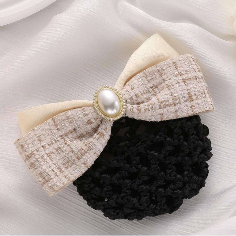 Elegant Net Bun Hair Cover Loose Mesh Black Color Bun Snood Hair Clip Crochet Fine Mesh Nurses Spring Clip Ladies Hair