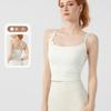 Sequin Pearl Floral Padded Dance Camisole Women Slim Fit Yoga Workout Layering Tank Top