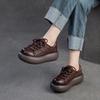Spring New Platform Oxford Shoes Women Genuine Leather Thick Sole British Style Lace Up Round Toe Casual Shoes
