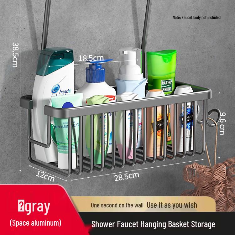 No-Drill Bathroom Shower Rack: Hanging Organizer for Shampoo and Toiletries