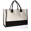 A-Z Letter Canvas Tote Bag Women Large Capacity Shoulder Handbag Contrast Color Thick Fabric Reusable Shopping Bag