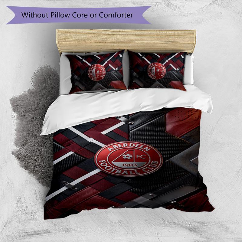 Set Biancheria da Letto Stampato Aberdeen FC 3 Pezzi Copripiumino Traspirante con Federe Biancheria da Letto Decorativa per Camera da Letto Casa