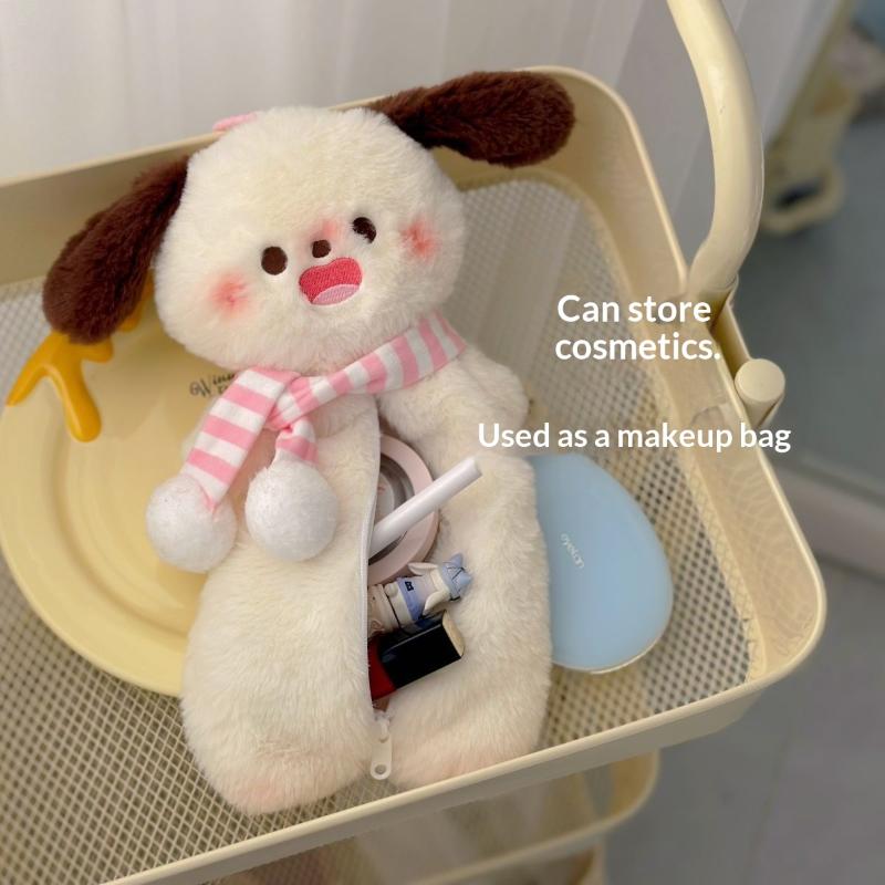 Niedlicher Plüschschal Western Highland Hund Puppe Stifttasche Große Kapazität Schreibwaren Student Aufbewahrung Federmäppchen