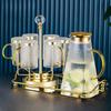 "Elegant Hammered Glass Cup with Handle - Luxury Drinkware Set for Home"