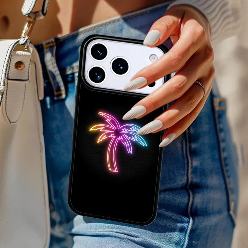 Neon Light Phone Case For iPhone 17 Air 14 15 13 12 Max Cover For Apple 16e 11 Pro Max Plus Coque
