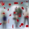 Adesivo de vidro para janela de mão e pé de sangue horrível de Halloween Adesivo de parede para sala de estar e quarto Halloween C