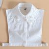Perfect Match Elegant Womens Fake Collars Pearls White Cotton False Collars Woman Embroidery Lace Detachable Collar Shirt Faux Col Chemisie