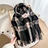 New Scarf Female Autumn and Winter Couple Classic Versatile Student Thickened Long Thermal Plaid Shawl Dual-purpose