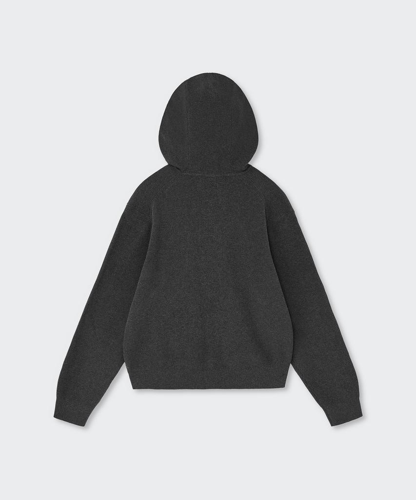 MUSINSA STANDARD Washable Supima Cotton Knit Hooded Zip-Up [Medium Grey]