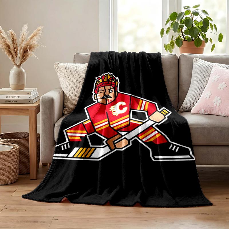 Calgary Flames blanket Flannel Blanket Soft Cozy Plush Throw for Sofa Bed Lightweight Home Decoration