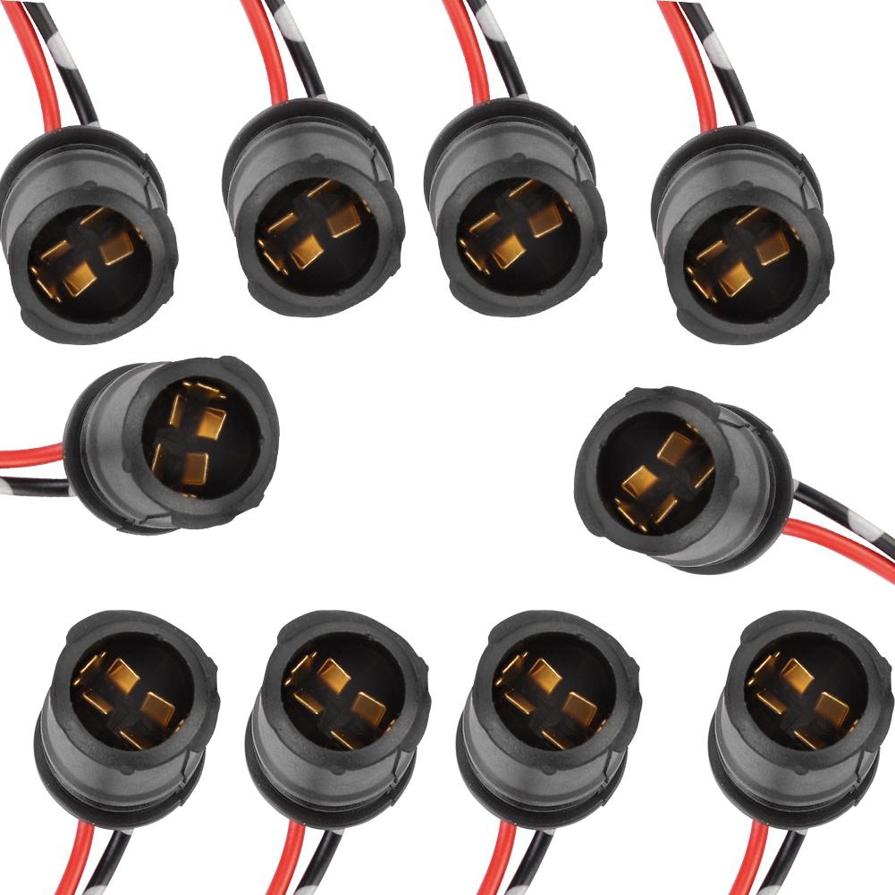 10Pcs Set Soft Male Light Bulb Connector Socket Holder for Car Bikes
