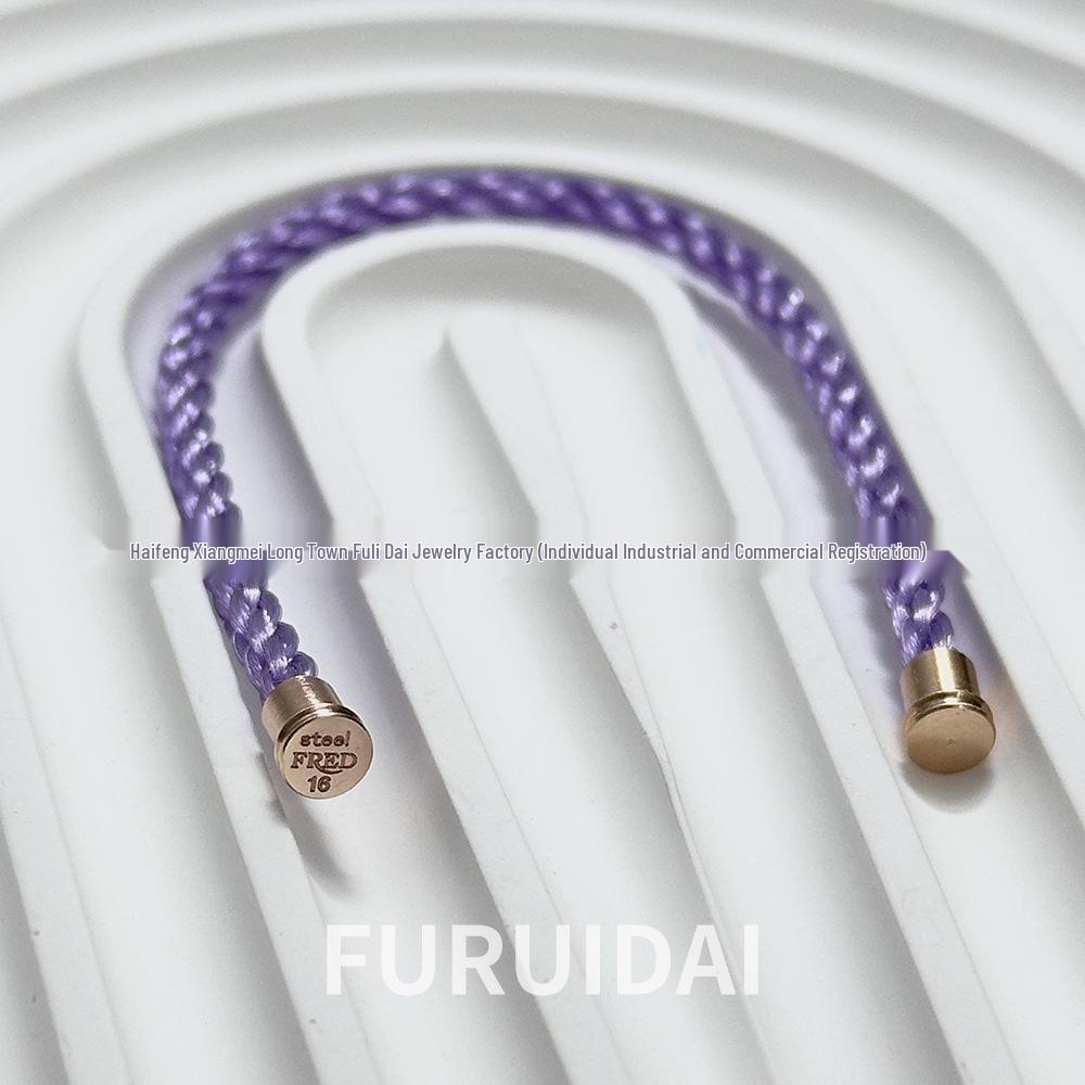 Fei Jia February Birthstone Purple Horseshoe Buckle Unisex DIY Bracelet