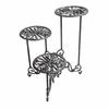 Ornate Metal Plant Stand with Scroll Detailing Multifunctional for Entryway