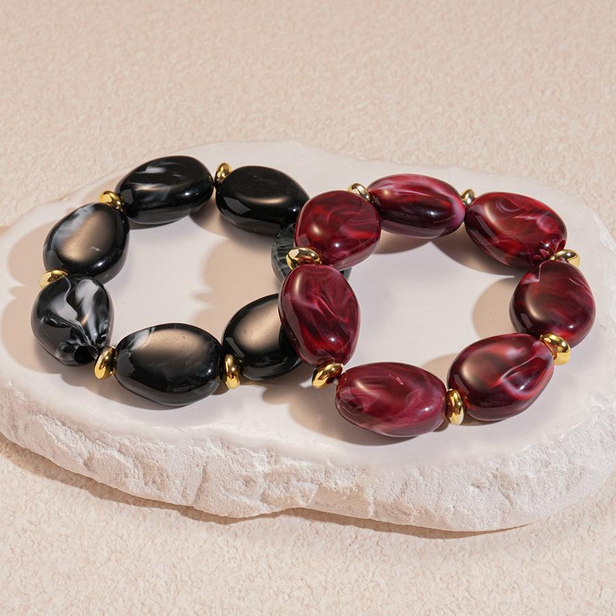 Acrylic Irregular Bracelet Candy Colored Oval Bracelet with Exaggerated Personality Niche Fashion Temperament and Handmade Accessories