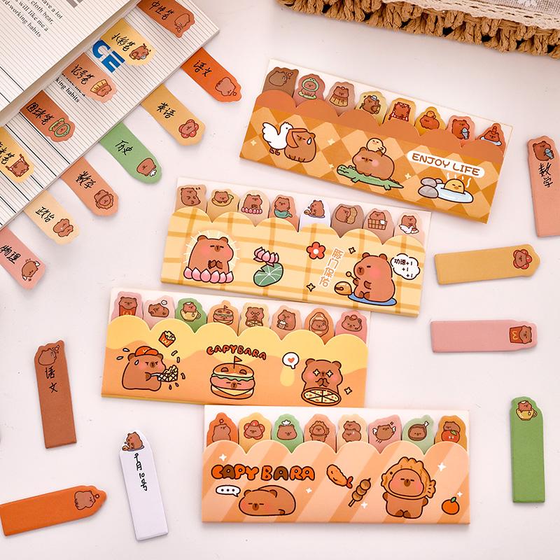 120Sheets Kawaii Strip Capybara Memo Pads Simple Scrapbooking Sticker School Supplies Post Sticky Notes Office Stationery