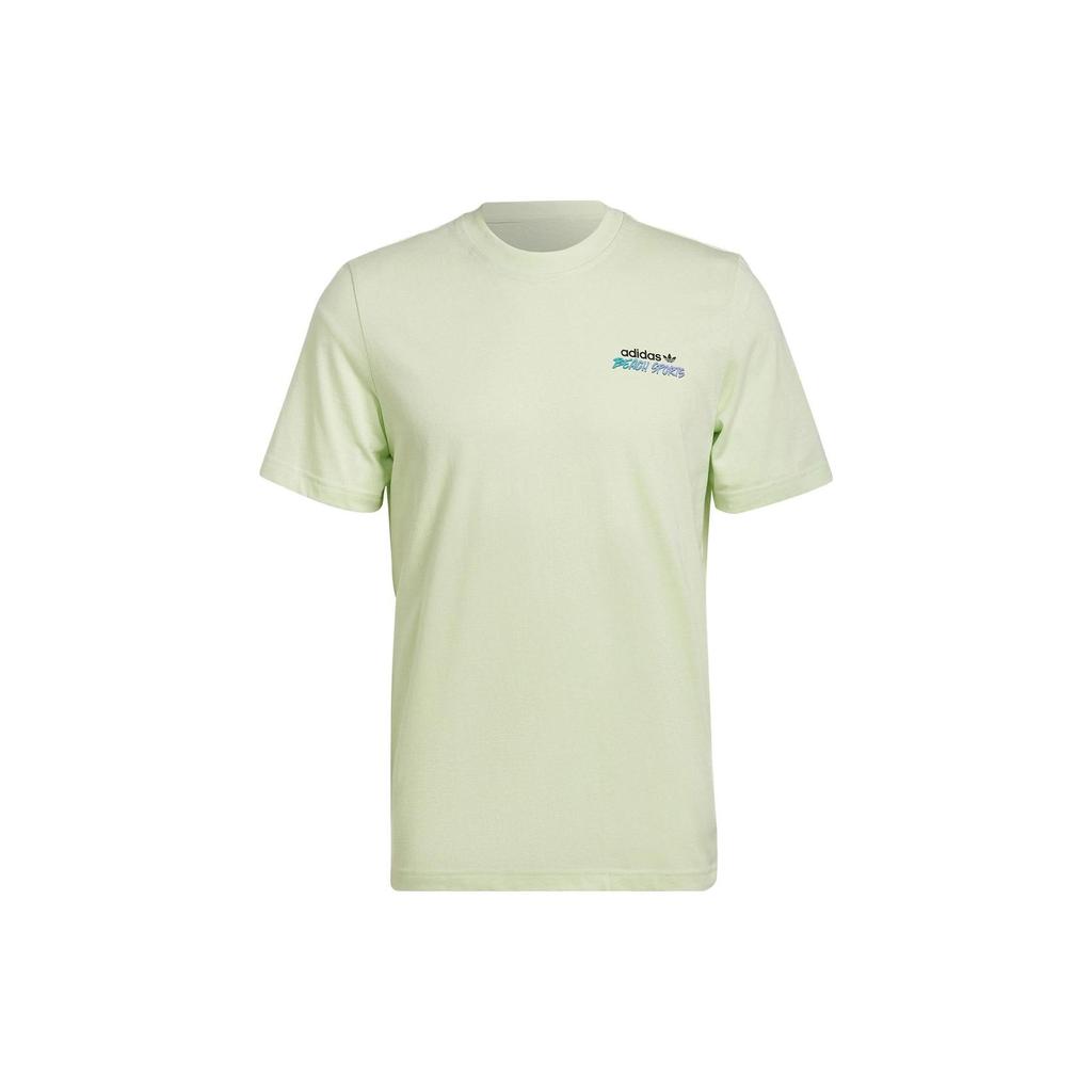 Adidas Originals Trefoil Logo Print Crew Neck T-Shirt Men Tops Light-Green HF4866