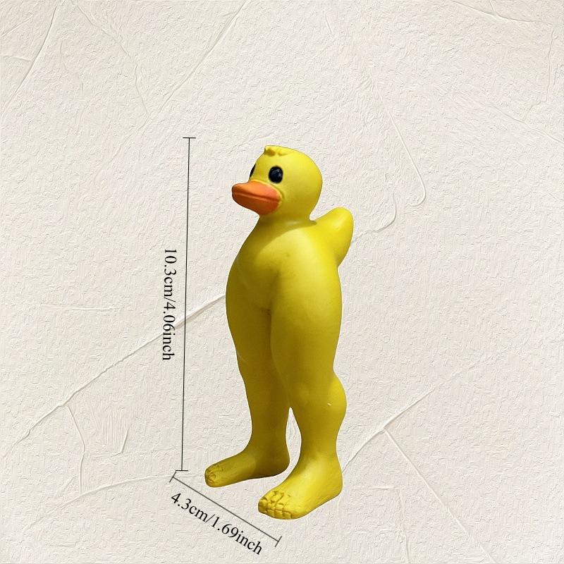 

Funny Muscle Duck Statue Resin Craft Mini Figurine Home Desktop Decor