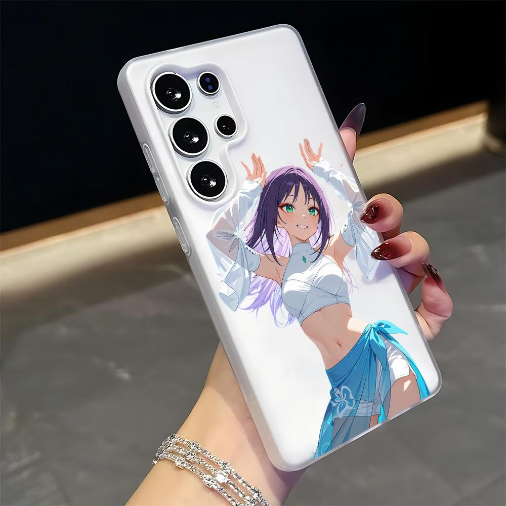 Cosmic Princess Kaguya Phone Case for Samsung S25 S24 S23 S22 S21 FE Plus Ultra Black 2-in-1 Jelly Silicone Case