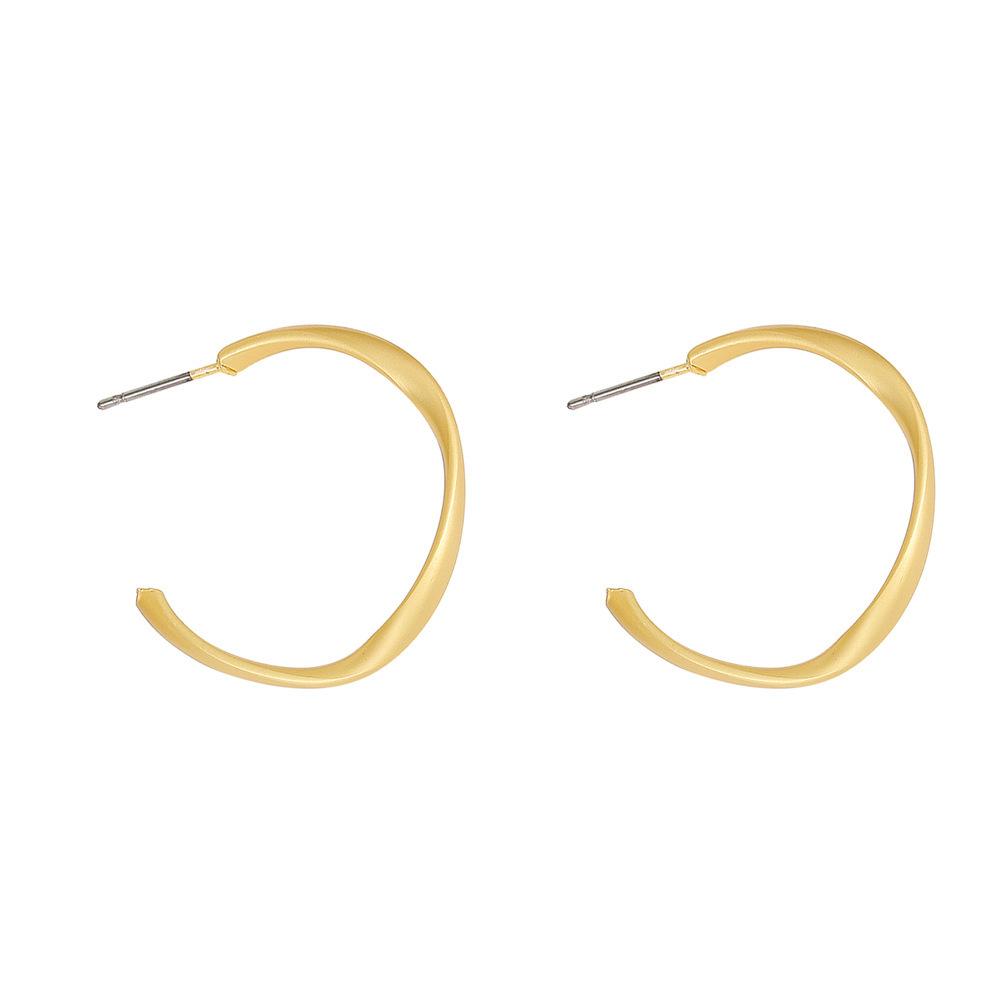 Simple Large Circle Earrings Women's Daily Earrings Femininity Korean Atmosphere Versatile Stud Earrings Retro Matte Earrings