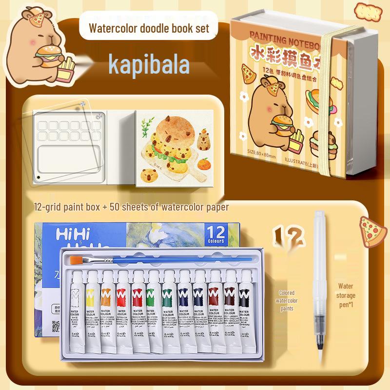 Moyu Watercolor & Acrylic Travel Sketching Set: Portable Palette, Drawing Board, and Book for Painting and Sketching.