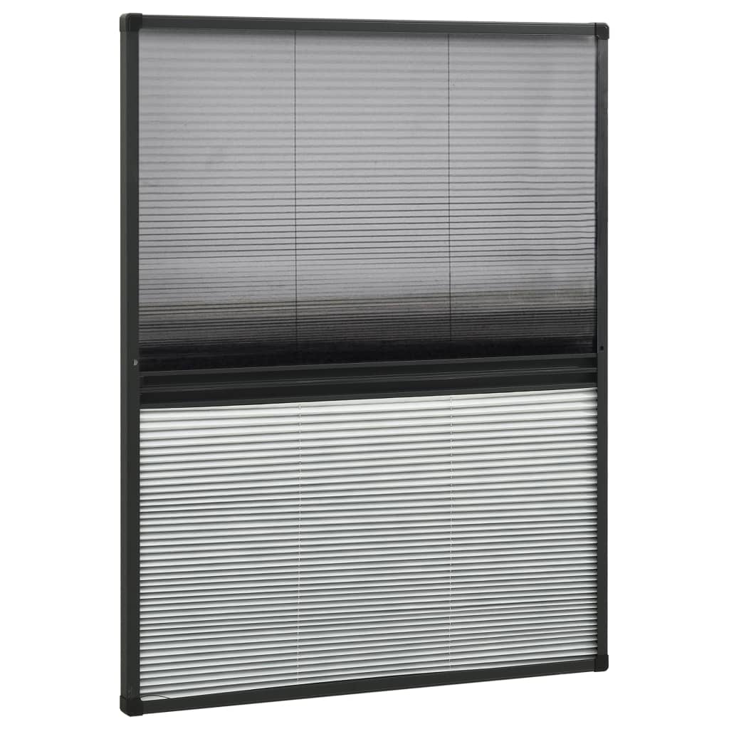 Insect Protection Pleated Blind for Windows Aluminum Frame 60 X 80 Cm with Integrated Shade Blind
