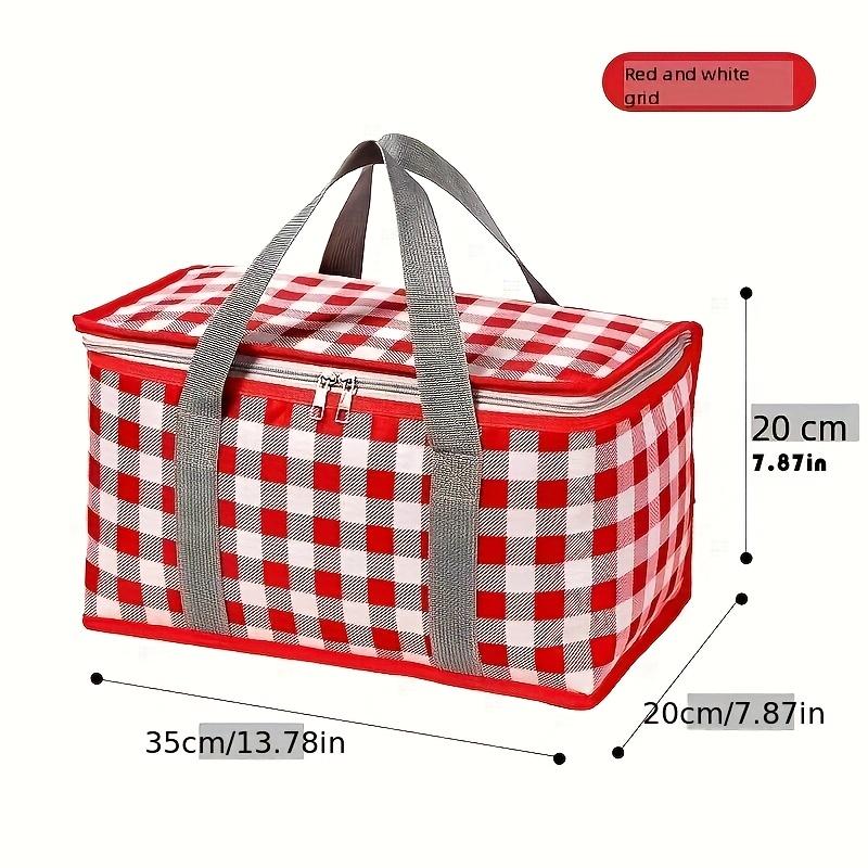 Large capacity insulated picnic basket - Foldable outdoor refrigerated bag with thick aluminum foil lining