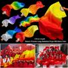 Gradient Color Belly Dancing Fan 150cm Length Multicolors Long Imitation Fan Dance Accessories Rayon Silk Fans For Kid Women