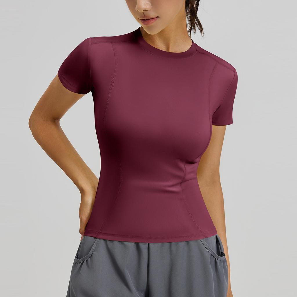 Women's Fashionable Casual Sports Leggings And Short-Sleeved Running And Fitness T-Shirt