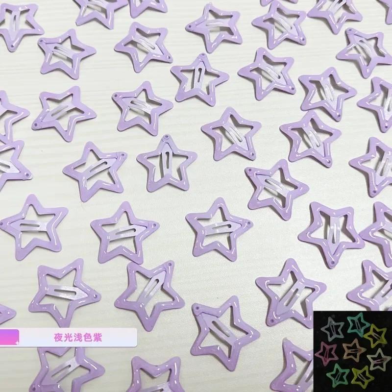 10pz Fermacapelli a Stella Colorati Luminescenti, Mollette BB a Scatto, Barrettine Luminose, Pinze per Capelli Bambina, Accessori per Acconciature Bambini