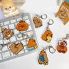 Acrylic Cartoon Capybaras Keyring Resin Kapibala Keyrings  Car Key Pendant