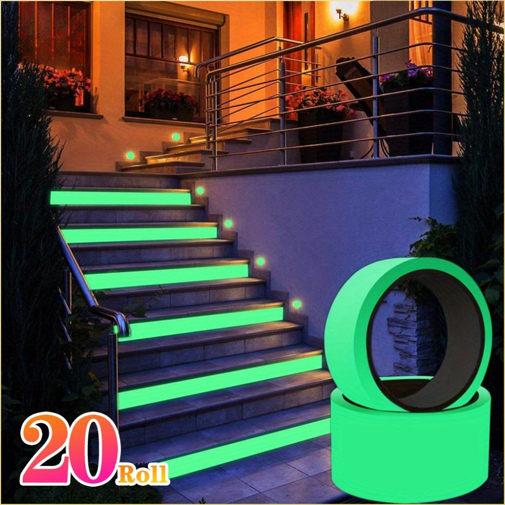 Bandă care strălucește în întuneric Decoratiuni de exterior pentru Halloween Bandă de avertizare la incendiu pentru scări Bandă verde rezistentă la accidentare, care strălucește în întuneric