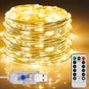 Topamz LED String Copper Wire USB 12m 100 Remote 8 Modes Timer Water and Dust Wedding Decoration Lights USB Lights, Lights, Powered, Length, Lights,
